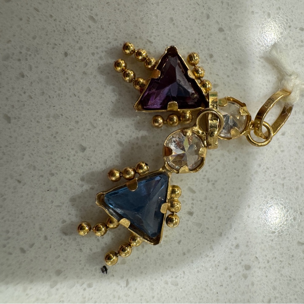 Vintage 14k Gold charm LOT pendant 2 girls cute little permanent jewelry